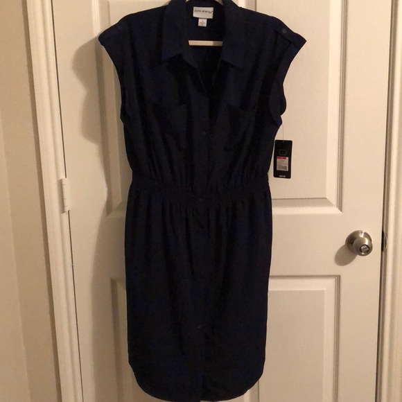 NWT. Pure Energy navy shirt dress. - Picture 8 of 8